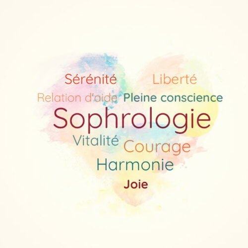 Illustration nuage de mots de sophrologie, Aurélie Carpentier Sophrologue Grasse, Saint-Vallier-de-Thiey, Peymeinade